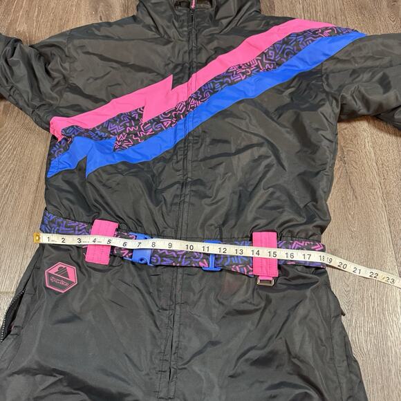 Tipsy Elves Night Run Neon One Piece Snowsuit Men’s Size L Ski Suit Retro 80s - Picture 10 of 15
